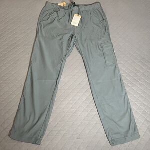 Prana Mens XL x 30 Stretch Zion E-Waist Pants II Grey Blue Standard Fit - NWT